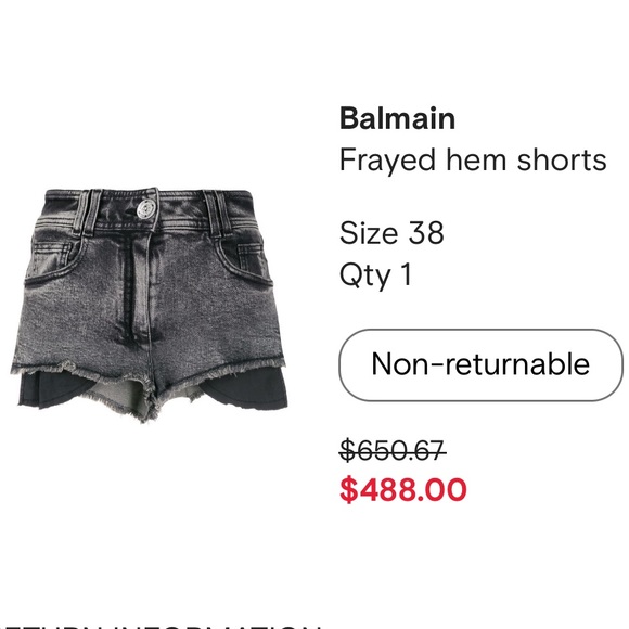 Balmain frayed hem shorts - Picture 4 of 8